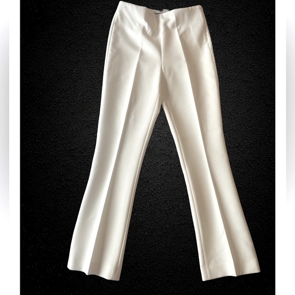 ZARA FLARED HIGH WAISTED PANTS  WHITE SIZE- XS NWOT - Picture 2 of 12